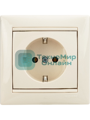 Розетка электрическая Valena с заземлением 2К+З/сл.кость (слоновая кость) Legrand 774320