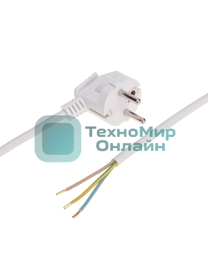 Шнур электрический с вилкой Rexant ПВС 3х1,0 мм², 5м белый