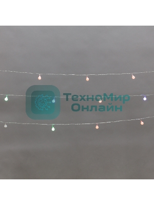 Гирлянда светодиодная Neon-night Шарики 5м, 20 LED, IP20, прозрачный провод, свечение мульти (RG/RB), мигание, 230В