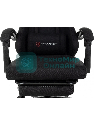 Кресло Zombie Weaver черный, ткань, подголовник, подставка для ног