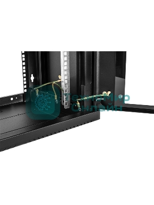 Шкаф коммутационный ЦМО (ШРН-6.650-9005) настенный 6U 600x650мм пер.дв.стекл 200кг черный 600мм 180град.