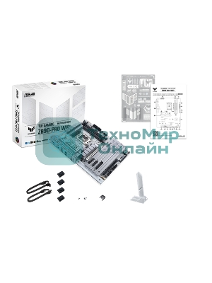 Материнская плата ASUS TUF GAMING Z890-PRO WIFI, LGA 1851, Intel Z890, 4xDDR5, 4xSATA, 4xM.2, 1xPCIe 5.0 x16, 1xPCIe 4.0 x4, 2xPCIe x1, 1xHDMI, 1xDP, 2xUSB-C Thunderbolt 4, 6xUSB-A 10Gbps, 1x 2.5Gb LAN, 5x3.5 мм, 7.1, ATX