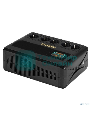 Источник бесперебойного питания ExeGate NEO Smart BU-800.LCD.AVR.5SH 800VA/480W, цветной LCD-дисплей, AVR, 5*Schuko, черный
