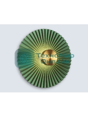 Настенный светильник Ambrella light LH72649 BK/GR латунь/зеленый 6W 3000K D300*100
