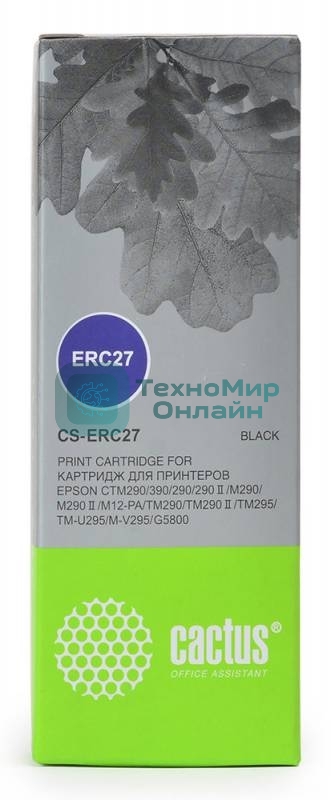 Картридж матричный Cactus CS-ERC27 черный 10 мм, 3.5 м, 900 000 знаков для Epson ERC 27