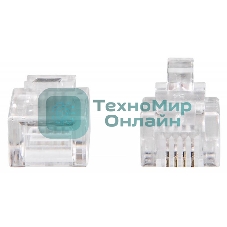 Коннектор RJ-11 Buro TLUS-037 (RJ-11)/100 (коннектор) 6p4c телефон/100 шт