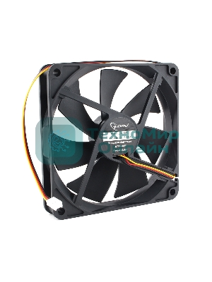 Вентилятор для корпуса Gembird черный, 140 мм, 1500 об/мин, 30 дБ, 3 pin