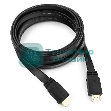 Кабель Cablexpert HDMI CC-HDMI4F-10, 19M/19M, v2.0, медь, позол.разъемы, экран, плоский кабель, 3м, черный, пакет