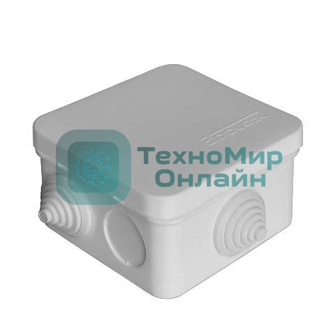 Коробка распределительная ОП 75х75х45 7 выходов 3 гермоввода IP54 крышка защелкивающаяся сер. Epplast 220322