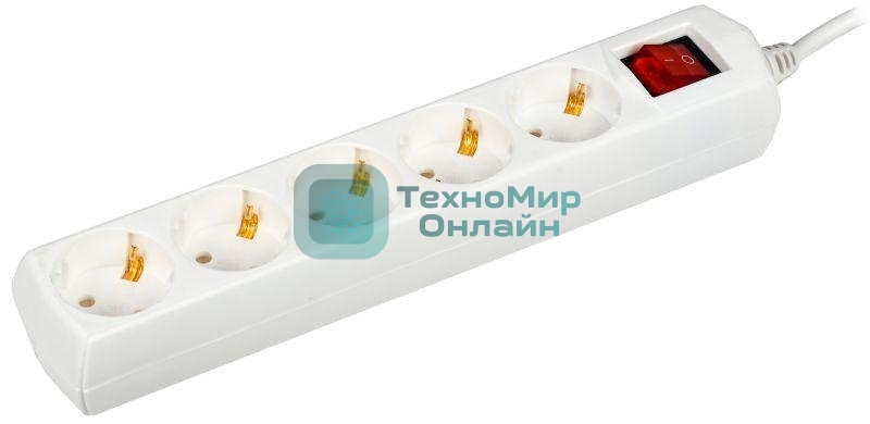 Сетевой фильтр IEK У05В WYP10-10-05-07-ZK-G, 7 м, 5 розеток, белый