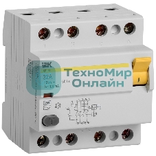 Выключатель дифференциального тока (УЗО) 4п 32А 100мА тип AC ВД1-63 IEK MDV10-4-032-100