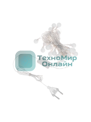 Гирлянда светодиодная Neon-night Шарики 5м, 20 LED, IP20, прозрачный провод, свечение мульти (RG/RB), мигание, 230В