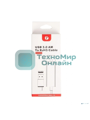 Кабель-переходник USB 3.0 (Am) --> LAN RJ-45 Ethernet 1000 Mbps, Aluminum Shell, VCOM DU312M