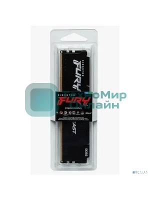 Оперативная память Kingston Fury Beast, DDR5, 32GB (1x32GB), 6000MHz, CL30, DIMM, с радиатором, черный