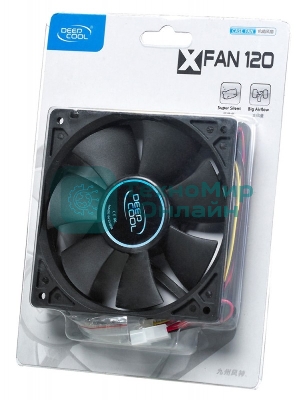 Вентилятор для корпуса DEEPCOOL XFAN 120 черный, 120 мм, 1300 об/мин, 23.7 дБ, 3 pin