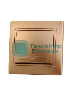 Выключатель проходной 1-кл. СП Мира 10А IP20 метал. зол. LEZARD 701-1313-105