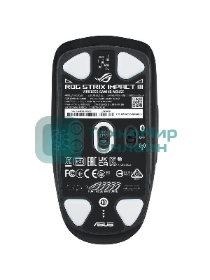 Мышь беспроводная ASUS ROG Strix Impact III Wireless черный, 36000 dpi, радиоканал, Bluetooth, USB, кнопки - 6