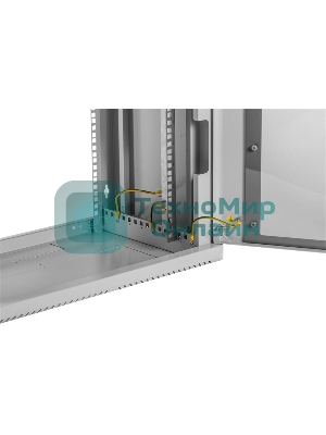 Шкаф коммутационный ЦМО (ШРН-9.350) настенный 9U 600x350 мм пер. дв. стекл 200 кг серый 300 мм 180 град.