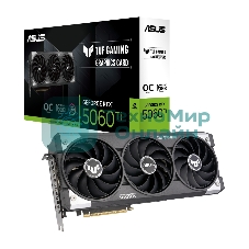 Видеокарта ASUS GeForce RTX 5060 TI TUF GAMING OC, NVIDIA RTX 5060 Ti, 16 ГБ GDDR7, 128 бит, PCI-e 5.0, 1xHDMI, 3xDP, 2632 МГц
