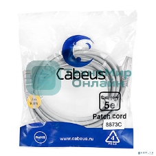Шнур коммутационный Cabeus, Cat.5e, экр., F/UTP, RJ45/RJ45, LSZH, AWG24, 3м, серый