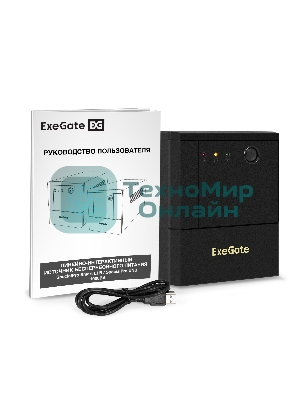 Источник бесперебойного питания ExeGate SpecialPro UNB-1000.LED.AVR.8C13.USB (1000VA/700W, LED, AVR, 8*C13, USB, батарея 12V 7.2Ah - 2 шт., металлический корпус, Black)