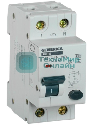 Выключатель автоматический дифференциального тока IEK MAD25-5-032-C-30 АВДТ 32 C32 - GENERICA