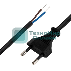 Сетевой шнур Rexant 2х0,75 мм², 1,8 м черный