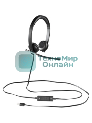Гарнитура Logitech H650e чёрный, проводная, USB