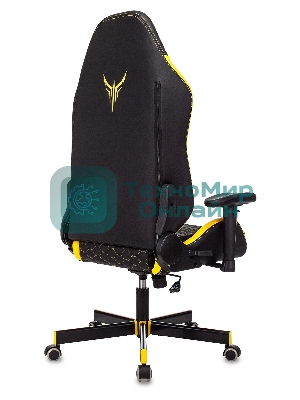 Кресло Knight Neon черный/желтый, экокожа, 120 кг, механизм качания