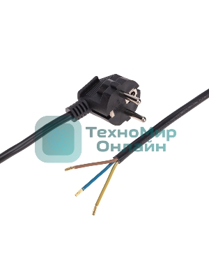 Шнур электрический с вилкой Rexant ПВС 3х1,0 мм², 1,5м черный