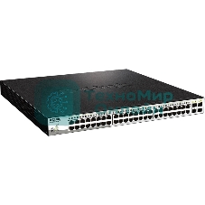 Коммутатор настраиваемый D-Link DGS-1210-52MPP/E2A PROJ WebSmart с 48 портами 10/100/1000Base-T и 4 портами 1000Base-X SFP (порты 1-48 с поддержкой PoE 802.3af/802.3at (30 Вт), PoE-бюджет 740 Вт)