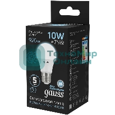 Лампа светодиодная Gauss A60 10Вт цок.:E27 шар 220B 4100K св.свеч.бел.нейт. A60 (упак.:10шт)