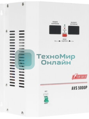 Стабилизаторы напряжения Powerman AVS-P Voltage Regulator 5000VA, Digital Indication, Wall Mount, Hardwire Input/Output, 230V, 1 year warranty, White