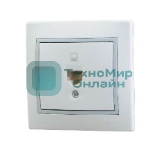 Розетка компьютерная 1-м СП Мира RJ45 белый/сер. Lezard 701-0215-139