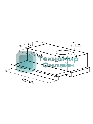 Вытяжка встраиваемая Maunfeld VS Light 60 черный, 60 см, 520 куб. м/ч, 56 дБ