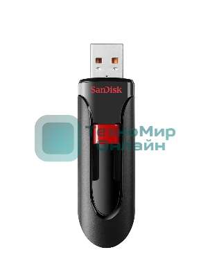 Флешка USB Sandisk CZ60 Cruzer Glide (SDCZ60-032G-B35), 32Gb, USB 2.0, R/W 30/8, черный/красный