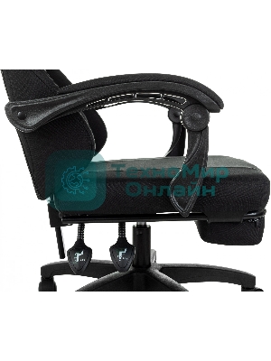 Кресло Zombie Weaver черный, ткань, подголовник, подставка для ног