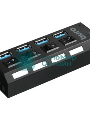 USB-концентратор Buro BU-HUB4-U3.0-L, USB 3.0, USB 4 порта, USB