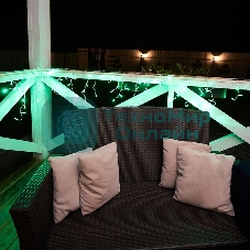 Гирлянда Neon-night Айсикл (бахрома) светодиодный, 2,4 х 0,6 м, прозрачный провод, 230 В, диоды зеленые, 88 LED