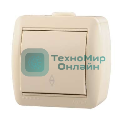 Выключатель LEZARD 710-0300-105проходной 1клавиша наруж.проводки серии Ната белый