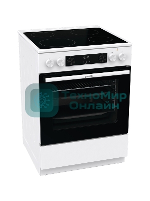 Плита электрическая Gorenje GEC6C40WD белый, конфорок 4 электрических, духовка 71 л, 60 см x 85 см x 60 см