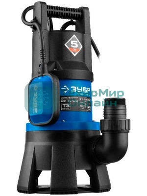 Насос ЗУБР НПГ-Т3-1300профессионал т3 погружной дренажный для грязной воды d частиц до 35мм 1300В