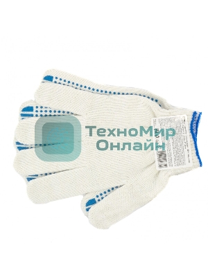 Перчатки трикотажные, с ПВХ точкой, 10 класс, стикер Россия