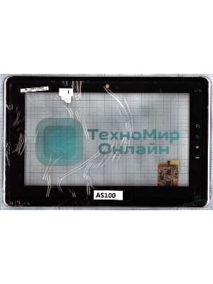 Сенсорное стекло (тачскрин) для Toshiba Folio 100, черное с рамкой