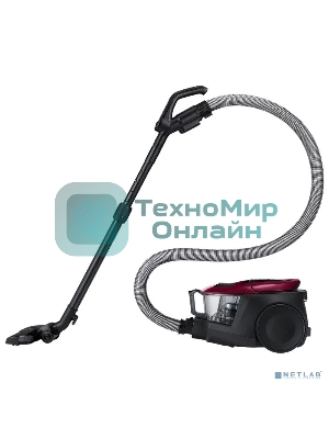 Пылесос Samsung VC18M31A0HP бордовый/черный, 380/1800 Вт, уборка сухая, пылесборник контейнер 2 л