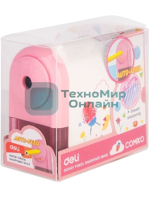 Точилка для карандашей механическая Deli E0641S, 1 отверстие, пластик, ассорти