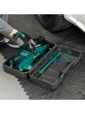 Домкрат гидравлический подкатной, Сибртех 2 т, 135-320 мм, в пластиковом кейсе