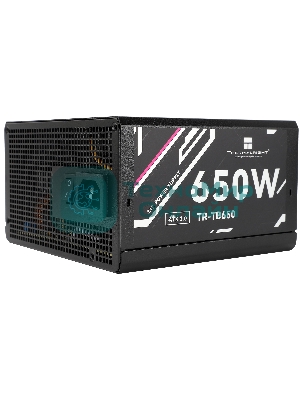 Блок питания Thermalright, 650W 80+ Bronze (ATX, 3.0, Full modular, 1x24(20+4)pin, 2xCPU 8(4+4)pin, 4xPCIe*2 8(6+2)pin, 3xSATA3, 3xMOLEX4pin, Active, 120x120мм, 150x140x86mm, APFC, черный)