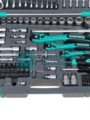 Набор инструментов STELS 141151/4'' 3/8'' 1/2'' cr-v s2 усиленный кейс 216 предм.