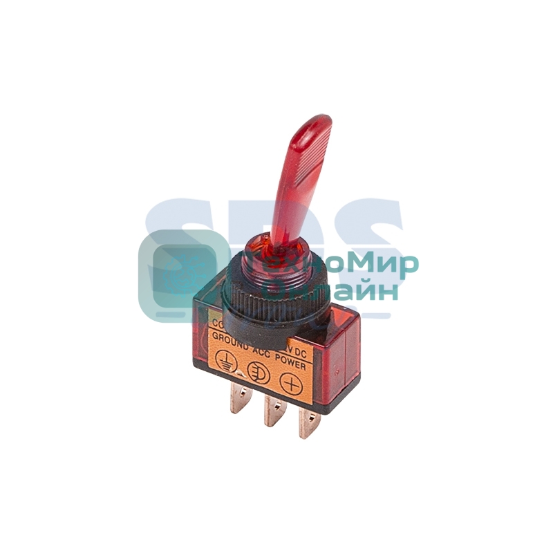 Тумблер 24V 20А (3c) ON-OFF однополюсныйс красной подсветкойRexant